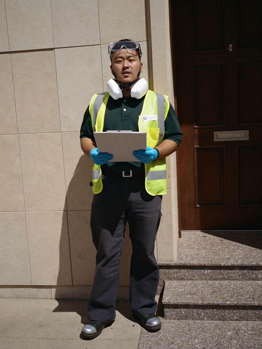 Licensed pest control technician with ID card